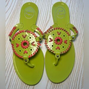 Jack Rogers Jelly Sandals – Green & Pink – Women’s Size 10